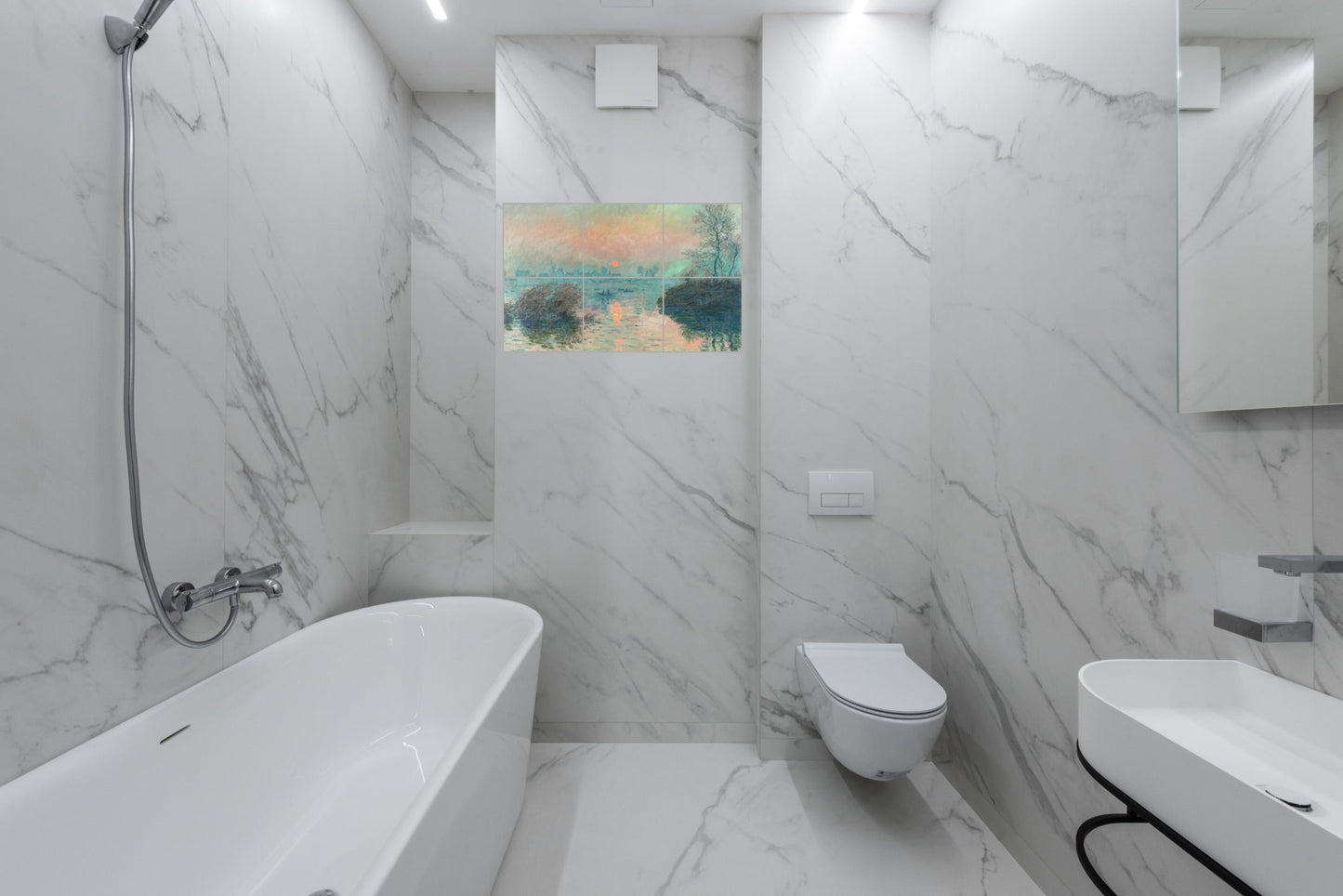 Claude Monet Original Art Murals - Sunset on the Seine at Lavacourt (1880)