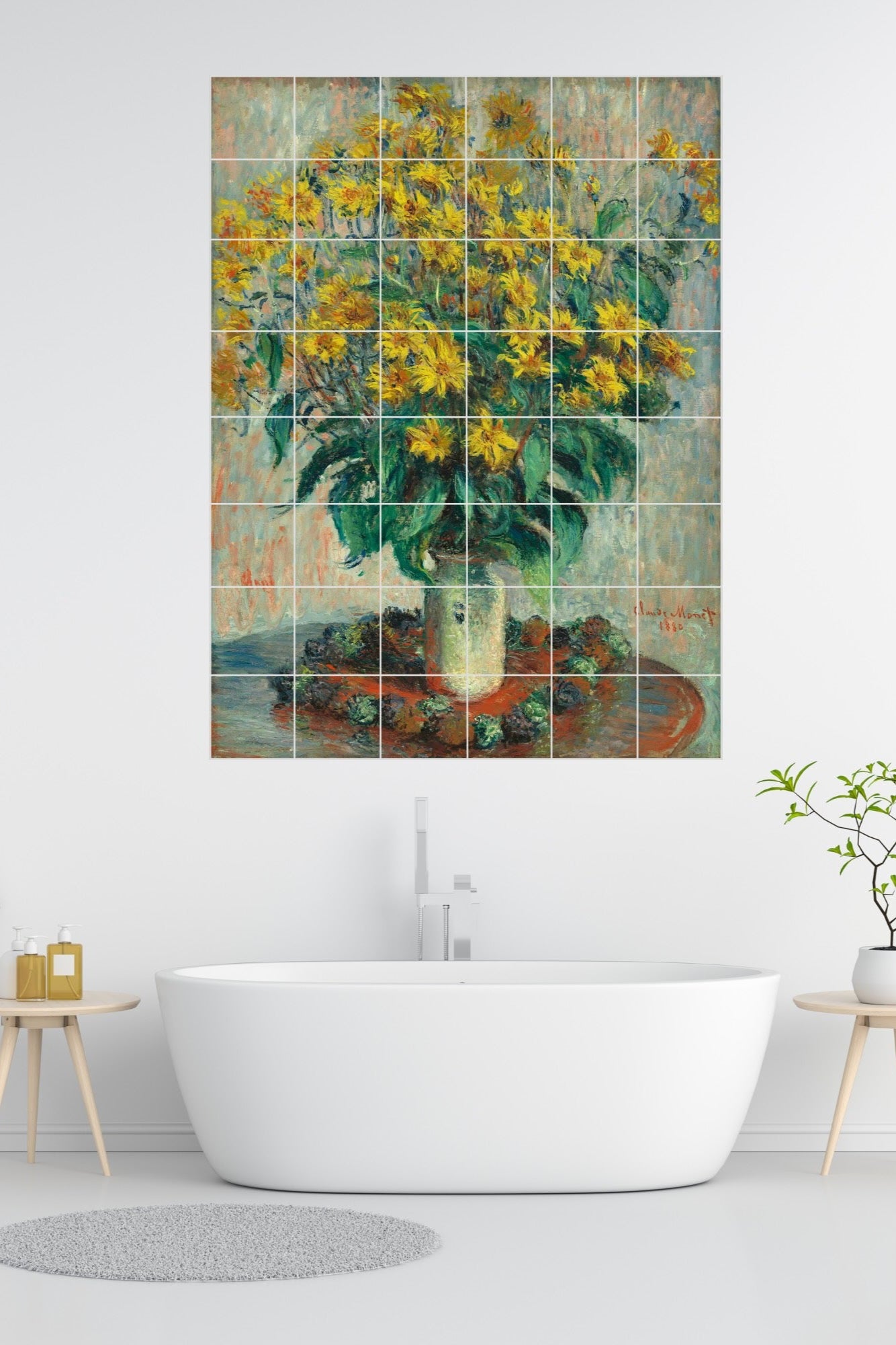 Claude Monet Original Art Murals - Bouquet of Sunflowers (1881)
