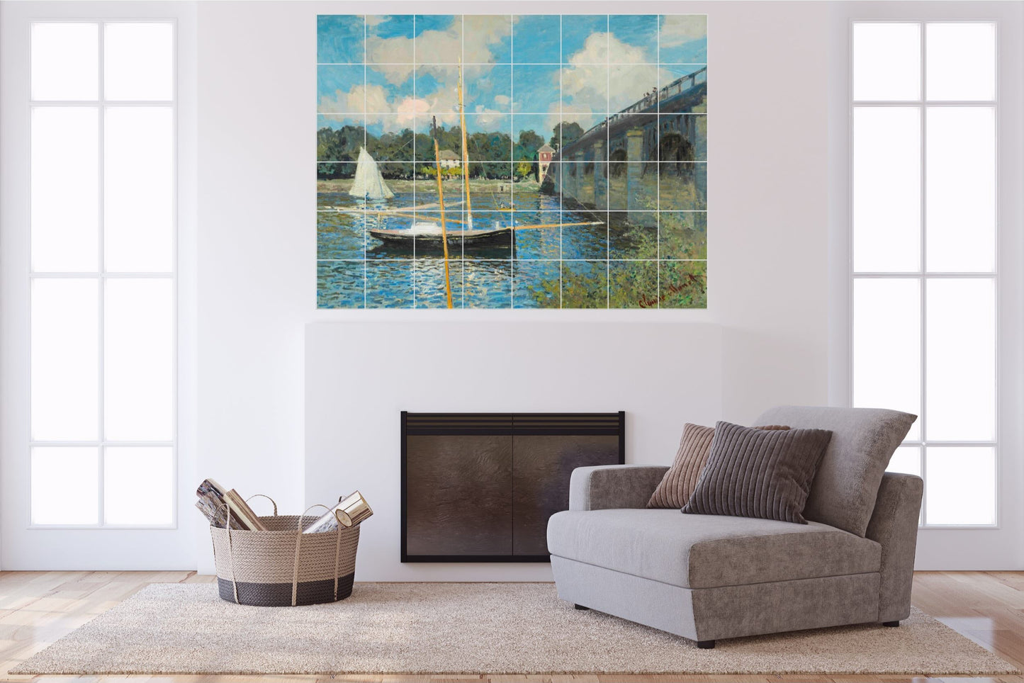 Claude Monet Original Art Murals - The Bridge at Argenteuil (1874)
