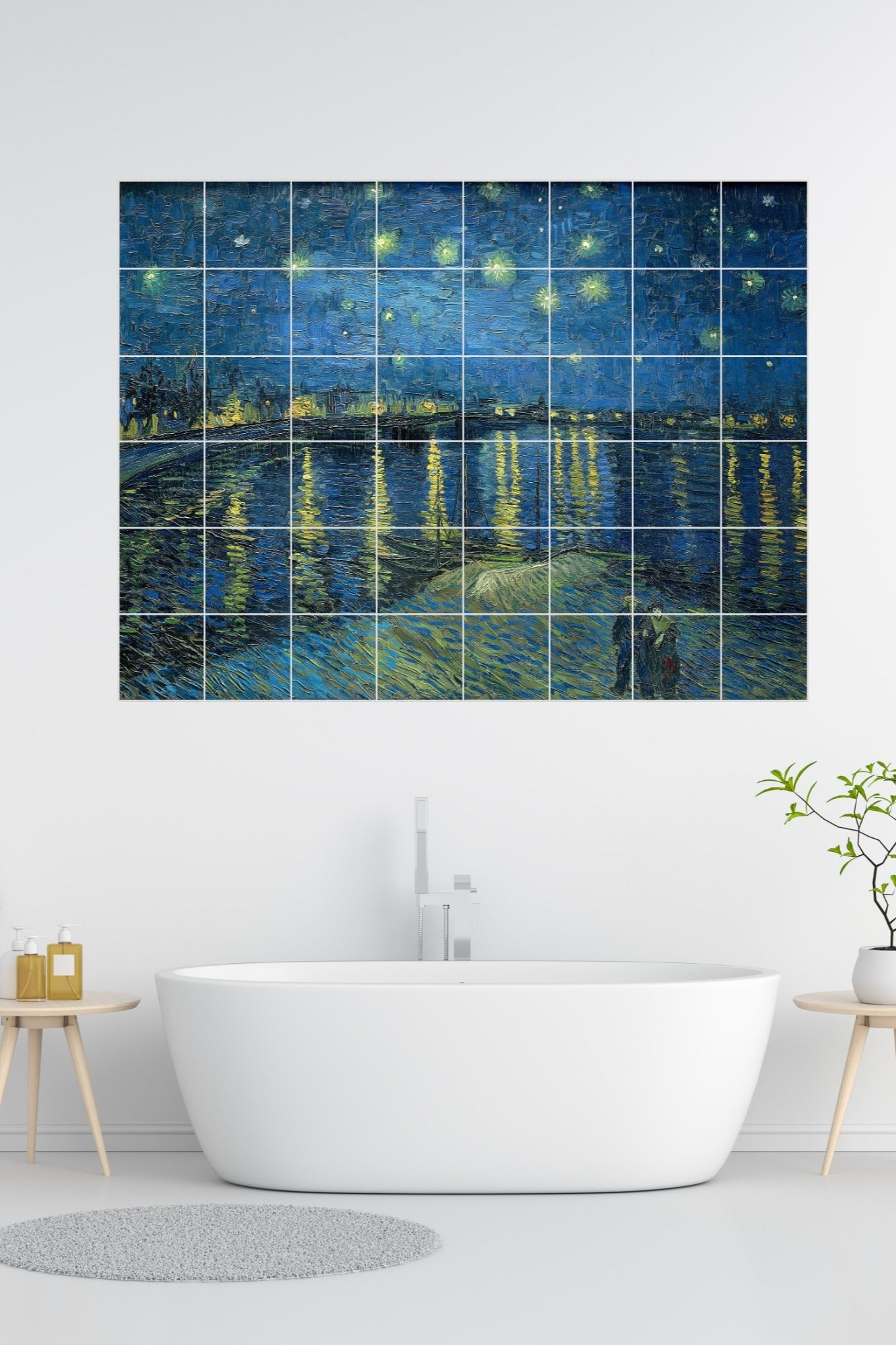 Vincent van Gogh Original Art Murals - Starry Night Over the Rhône (1888)