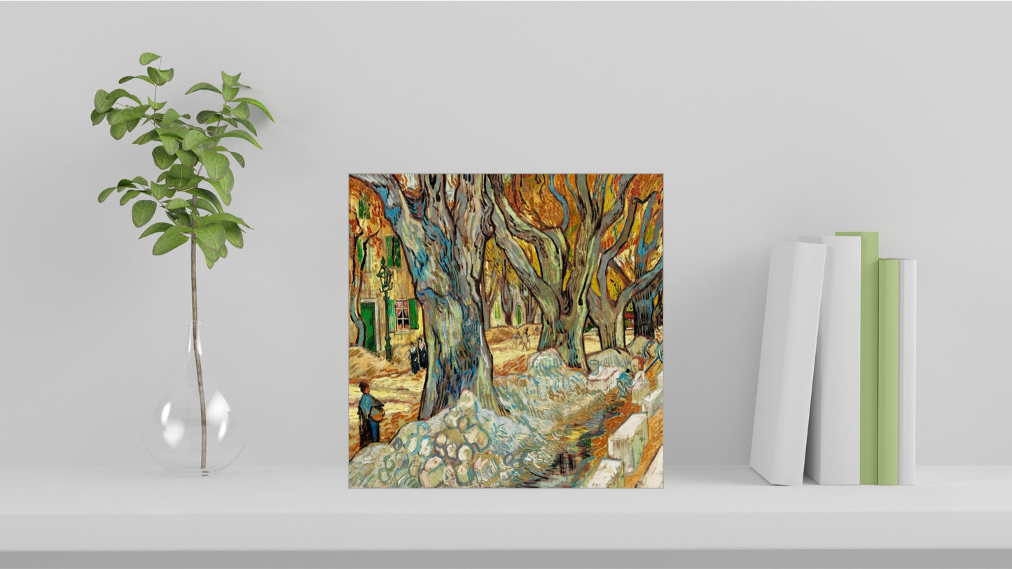 Vincent van Gogh Display Tiles - The Large Plane Trees (Road Menders at Saint-Rémy) (1889)