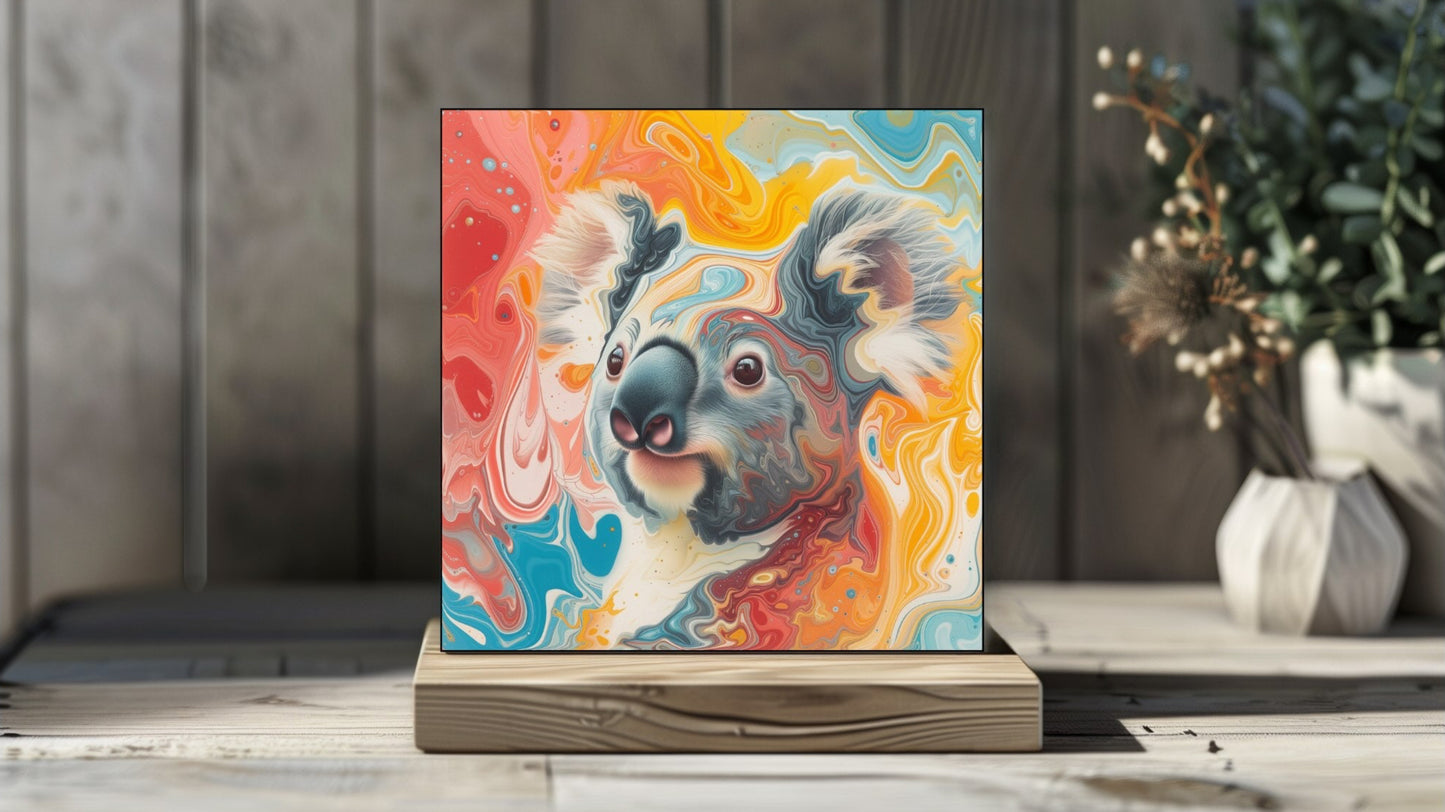 Animal Marbling Portrait Series (Vivid Colour) - Koala