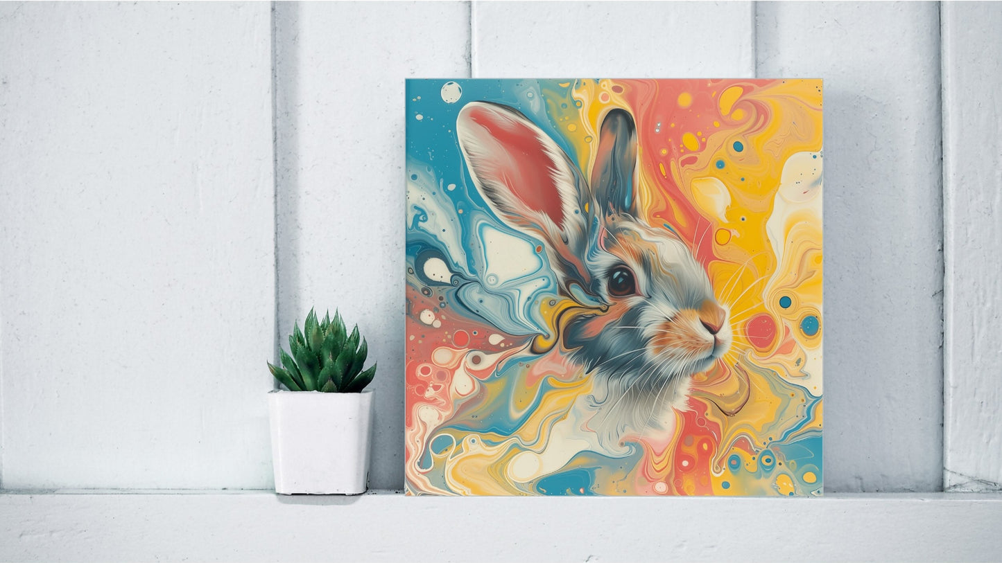 Animal Marbling Portrait Series (Vivid Colour) - Bunny
