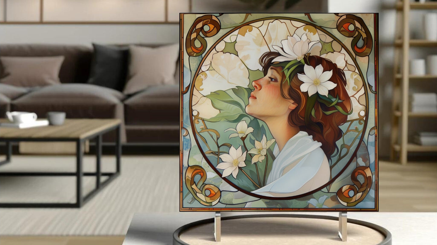 Native Australian Flora Series - Flannel Flower (Alphonse Mucha Tribute)
