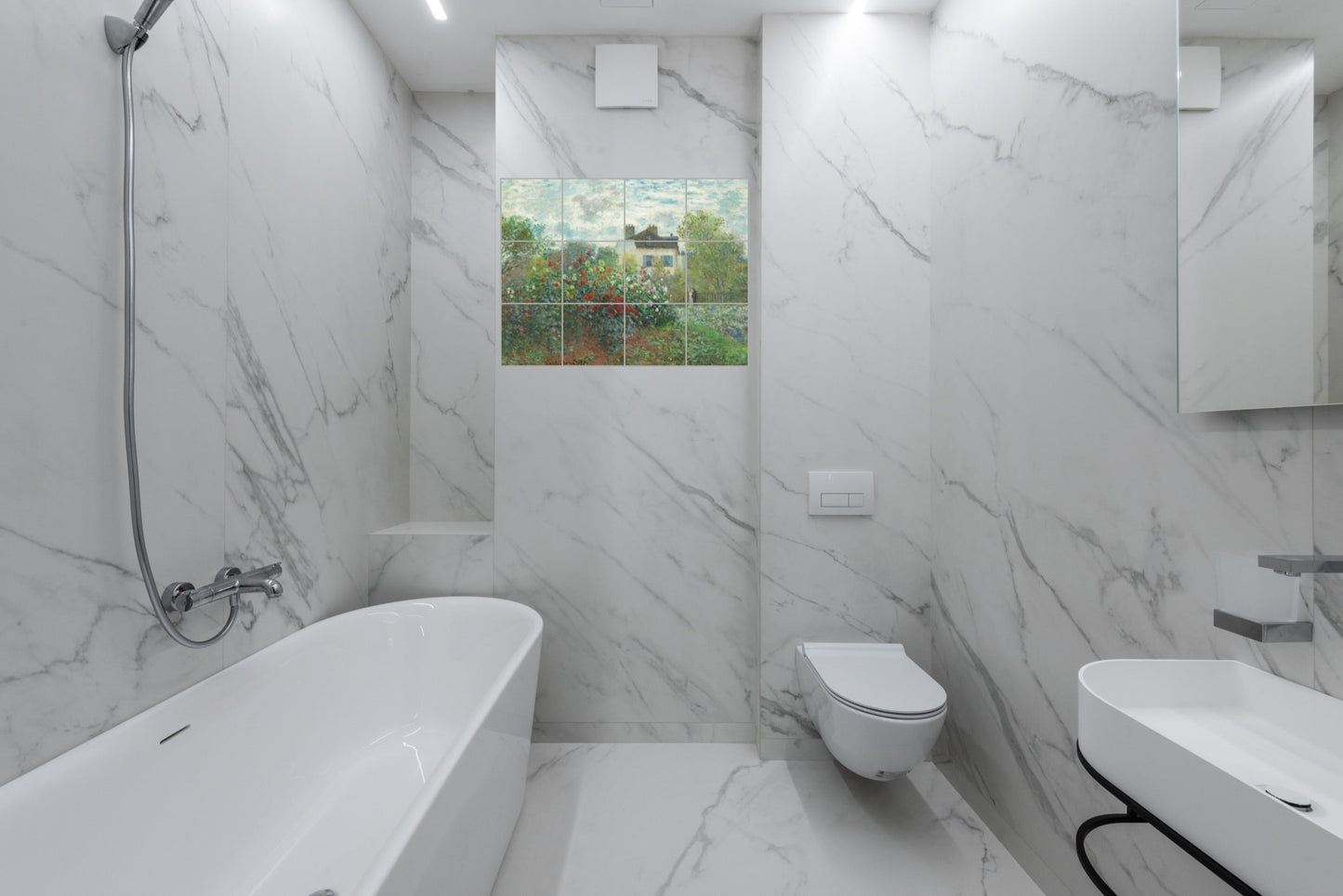 Claude Monet Original Art Murals - The Artist's Garden in Argenteuil, A Corner of the Garden with Dahlias (1873)