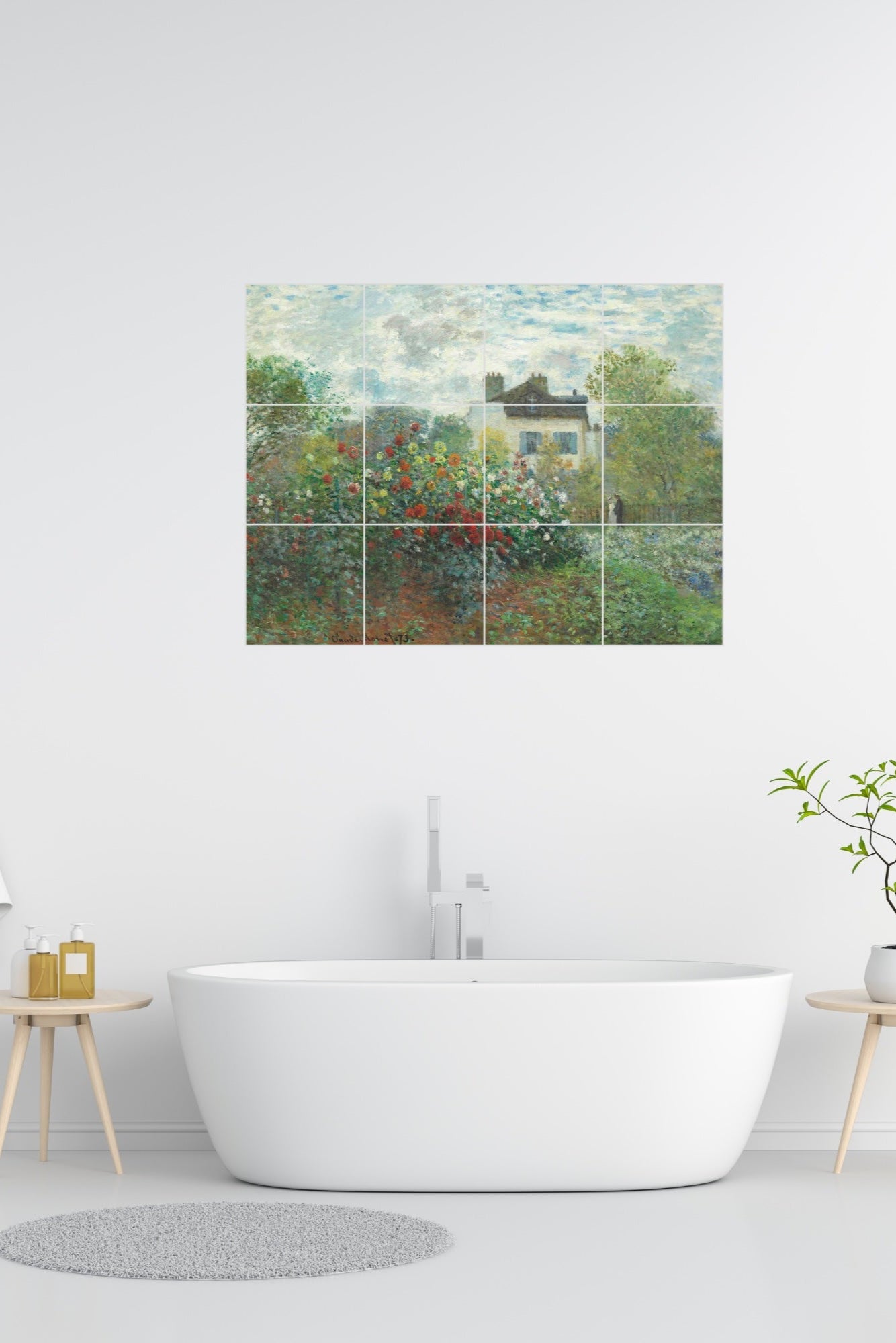 Claude Monet Original Art Murals - The Artist's Garden in Argenteuil, A Corner of the Garden with Dahlias (1873)