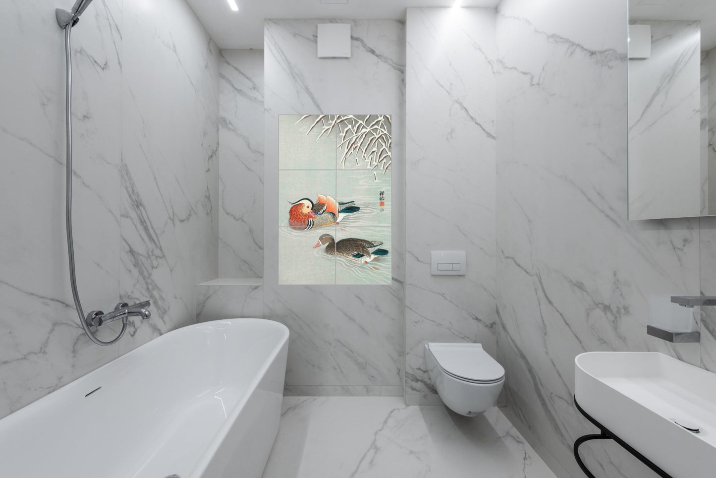 Ohara Koson Original Art Murals - Mandarin Ducks in Winter (1900-1945)