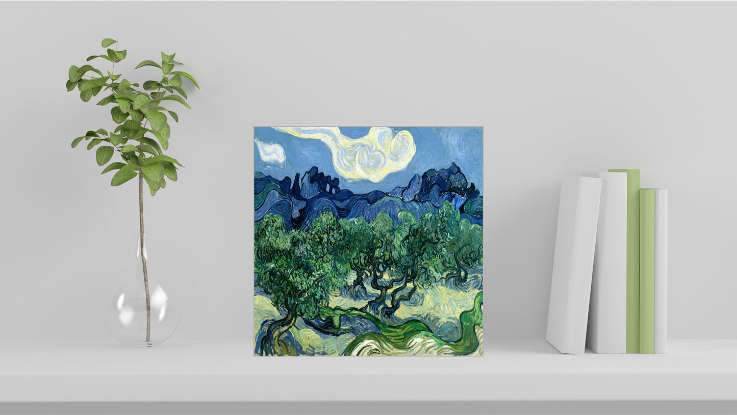Vincent van Gogh Display Tiles - Olive Trees with the Alpilles in the Background (1889)