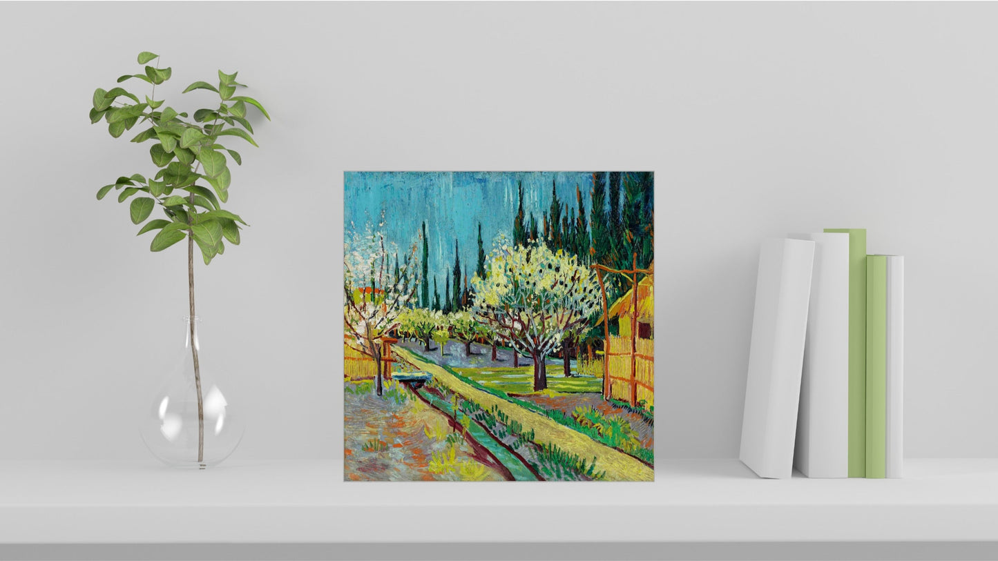 Vincent van Gogh Display Tiles - Orchard Bordered by Cypresses (1888)