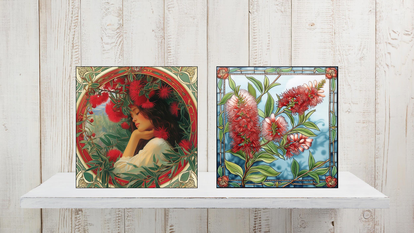 Native Australian Flora Series - Bottlebrush (Set of 2)