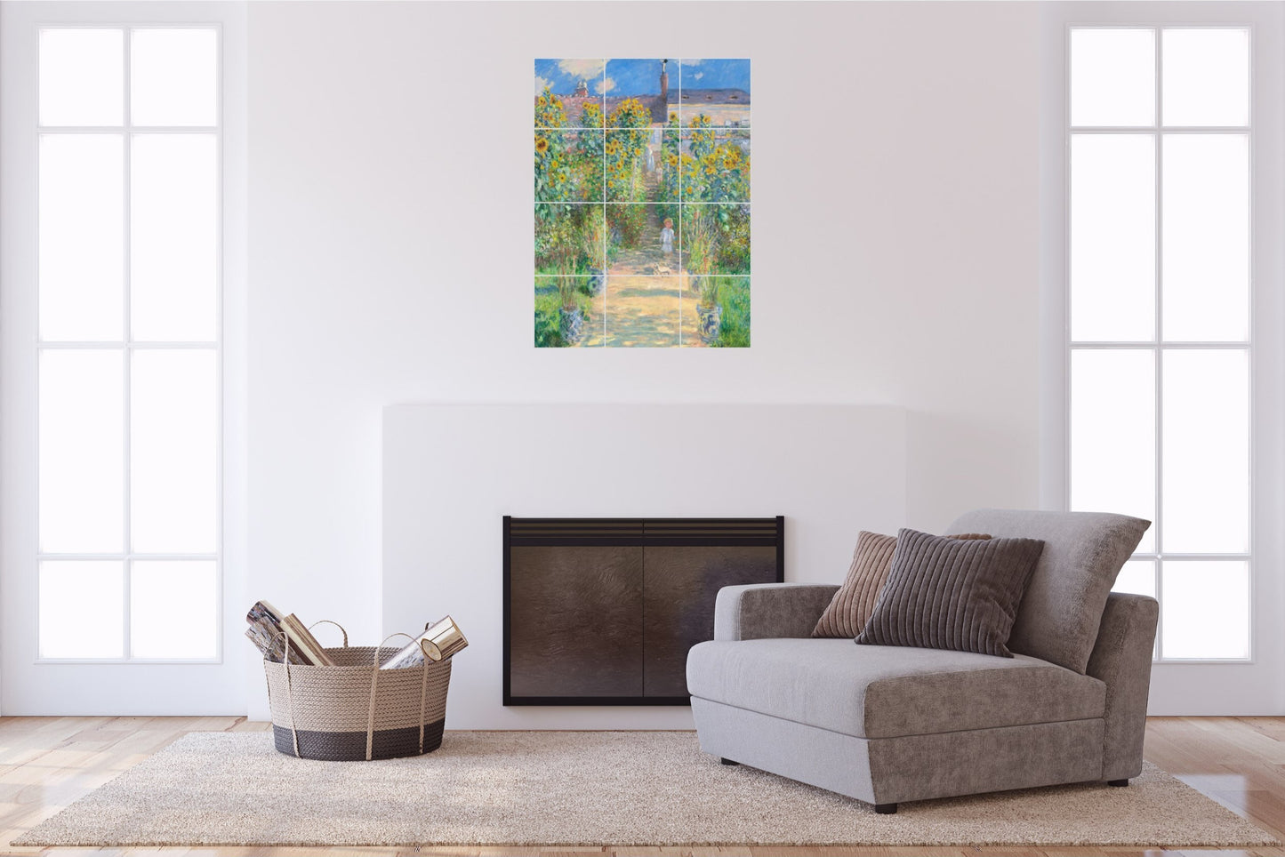 Claude Monet Original Art Murals - The Artist's Garden at Vétheuil (1881)