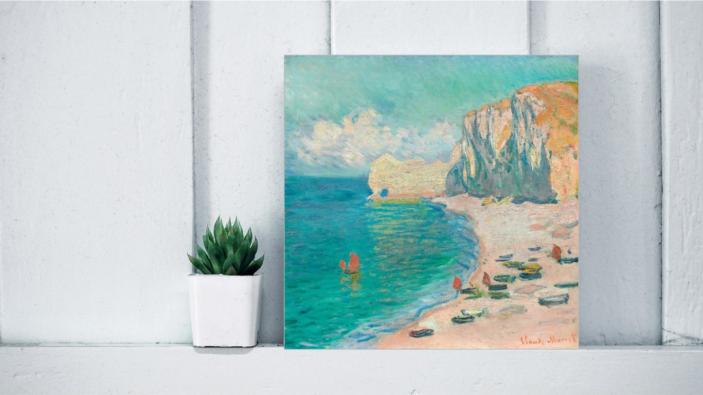 Claude Monet Display Tiles - The Beach and the Falaise d'Amont (1885)
