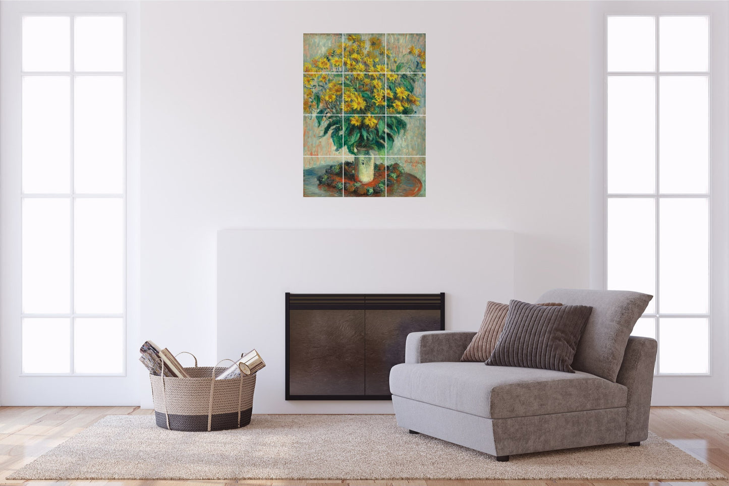Claude Monet Original Art Murals - Bouquet of Sunflowers (1881)
