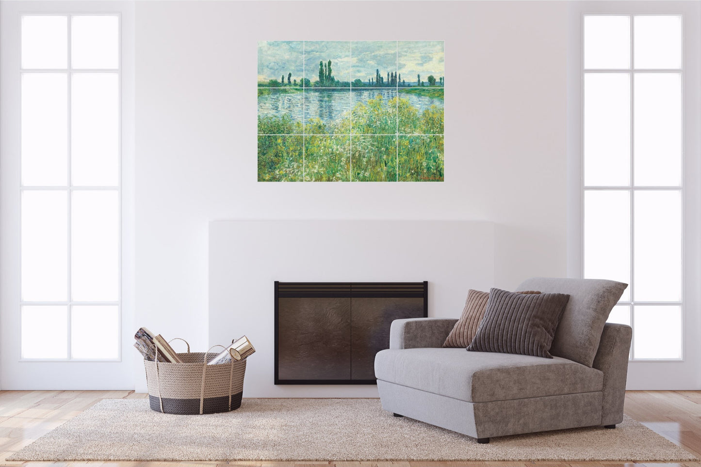 Claude Monet Original Art Murals - Banks of the Seine, Vétheuil (1880)