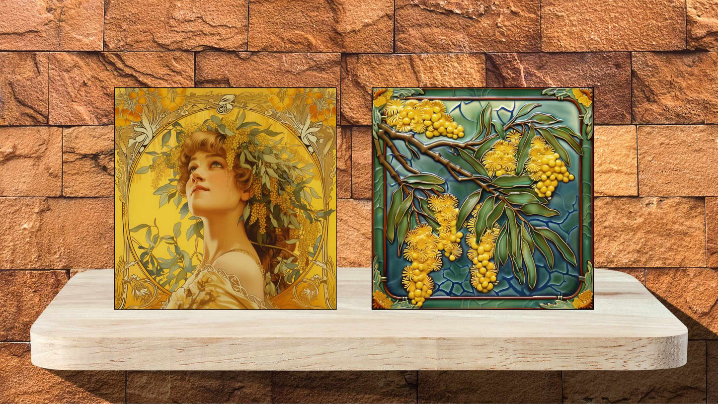 Native Australian Flora Series - Golden Wattle (Set of 2)