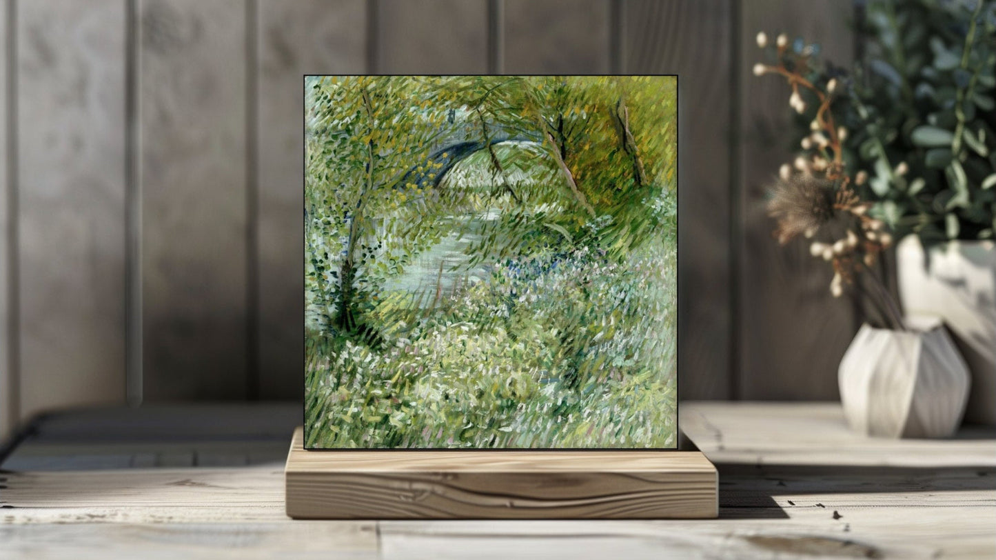 Vincent van Gogh Display Tiles - River Bank in Springtime (1887)