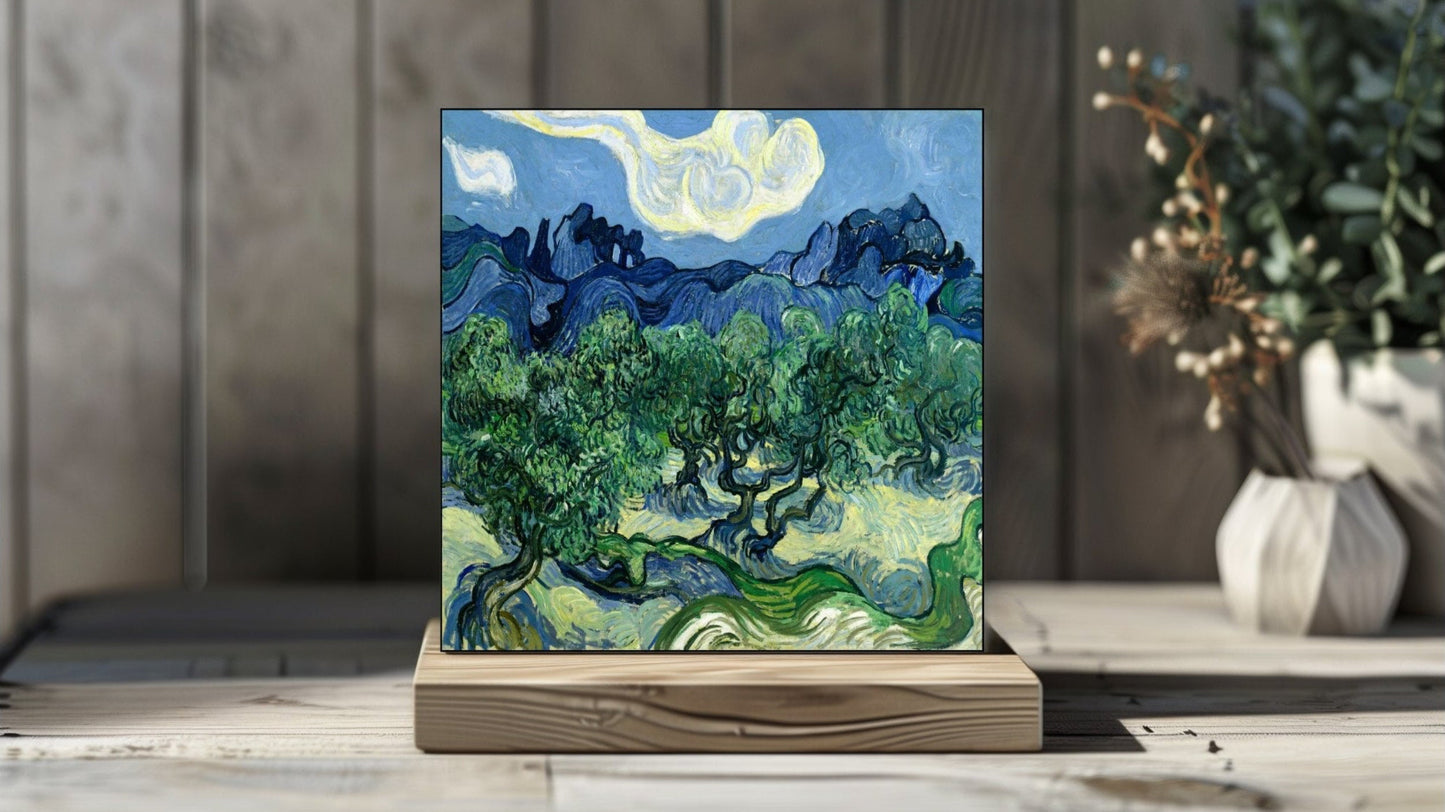 Vincent van Gogh Display Tiles - Olive Trees with the Alpilles in the Background (1889)