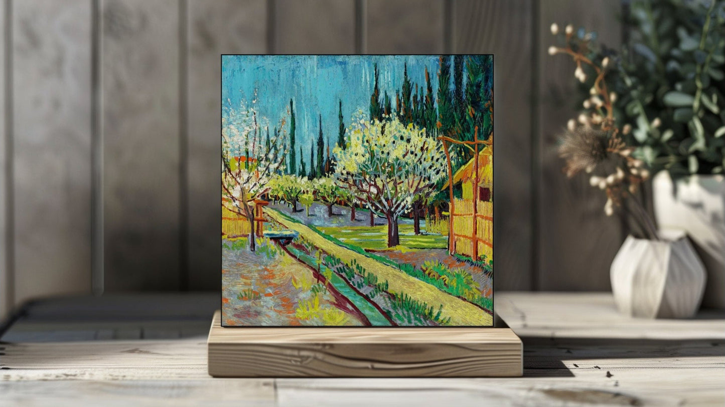 Vincent van Gogh Display Tiles - Orchard Bordered by Cypresses (1888)