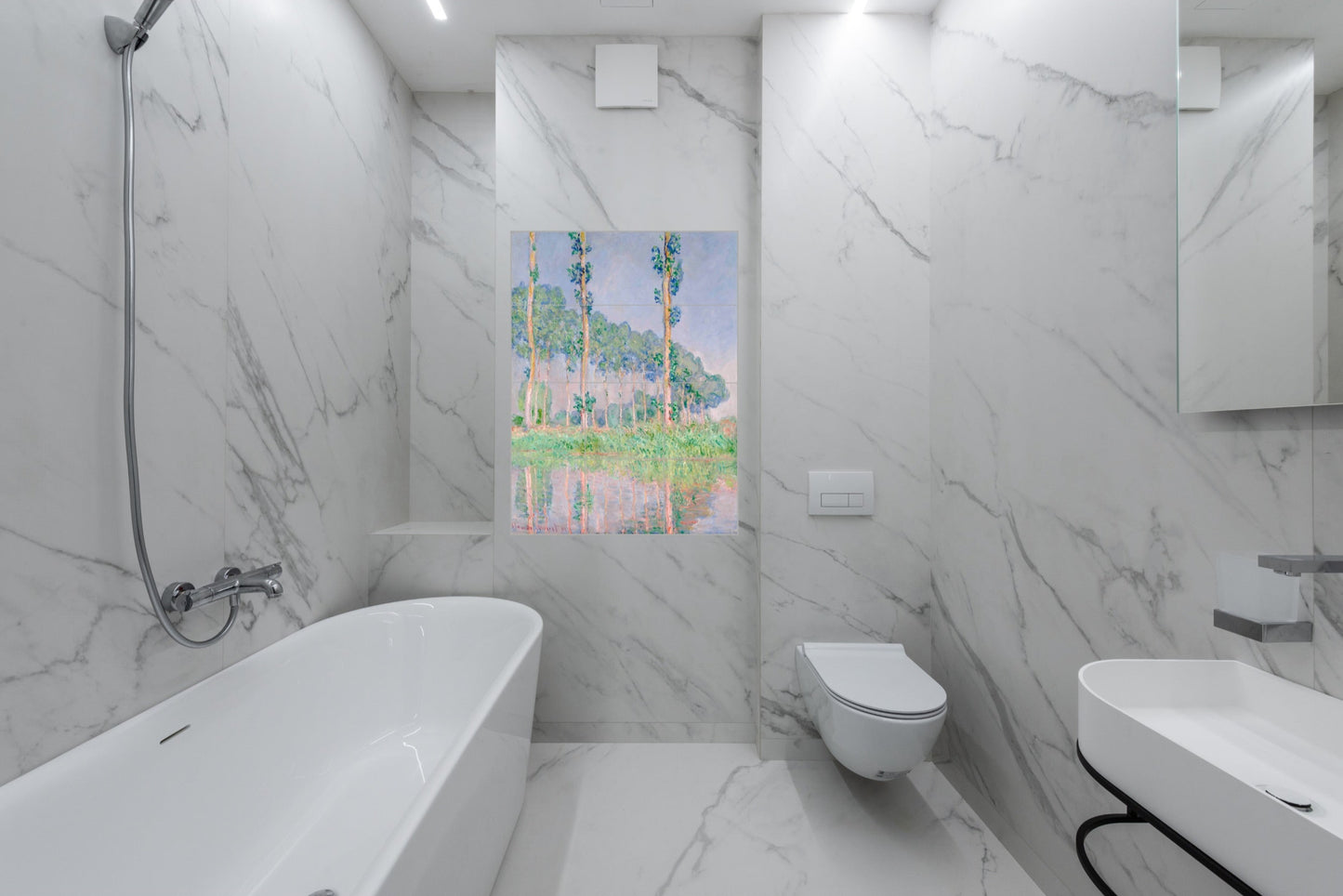 Claude Monet Original Art Murals - Poplars, Pink Effect (1891)