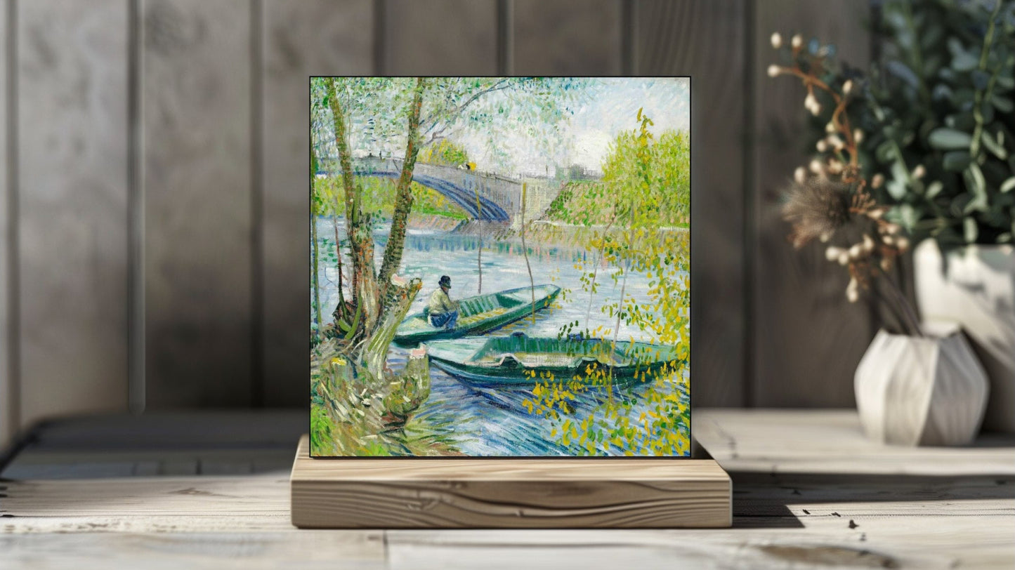 Vincent van Gogh Display Tiles - Fishing in Spring, the Pont de Clichy (Asnières) (1887)