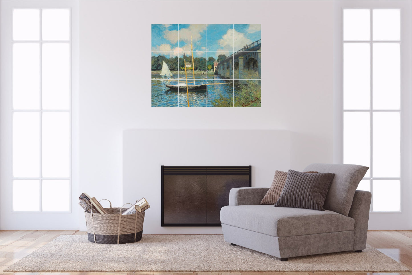 Claude Monet Original Art Murals - The Bridge at Argenteuil (1874)