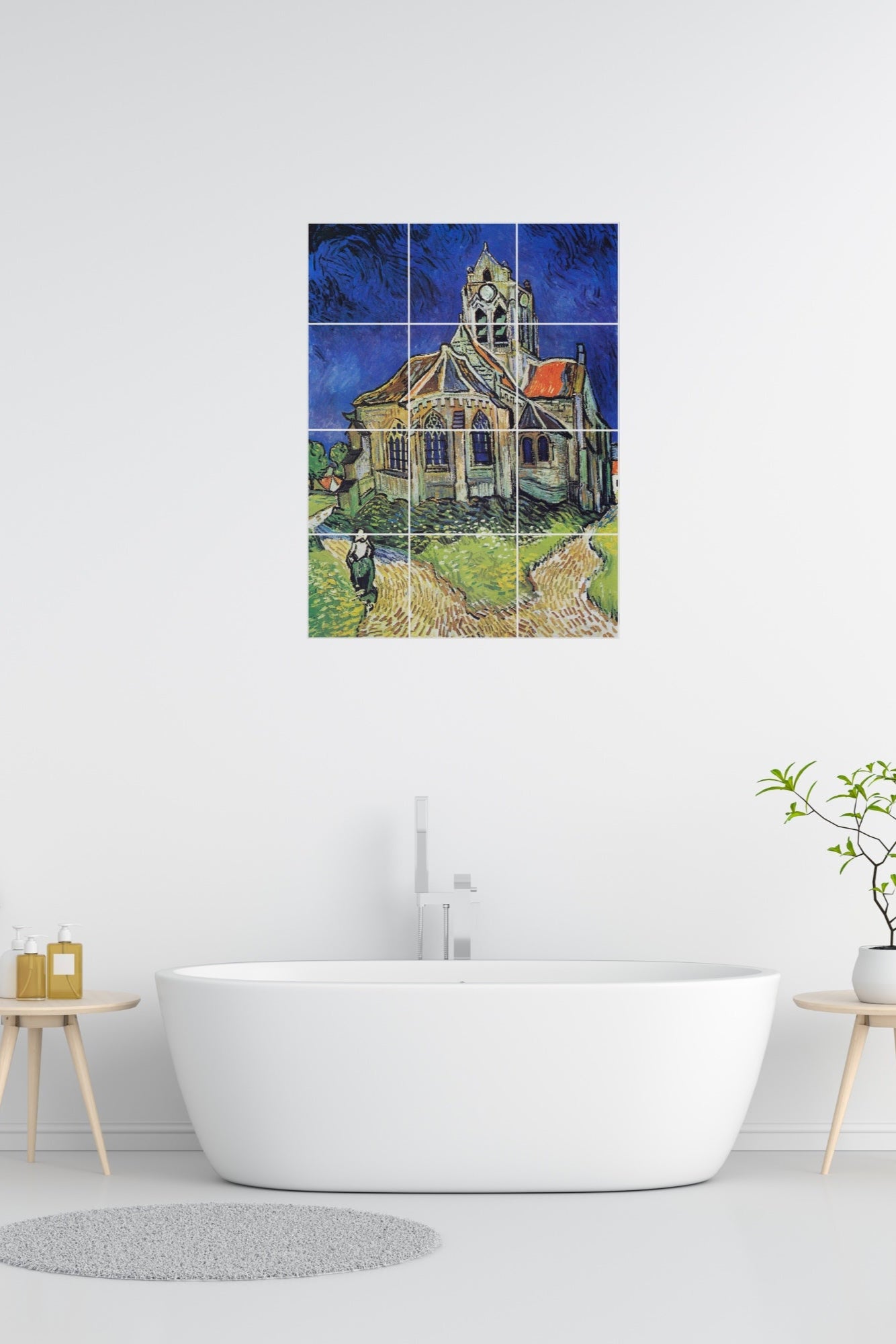 Vincent van Gogh Original Art Murals - The Church at Auvers (1890)