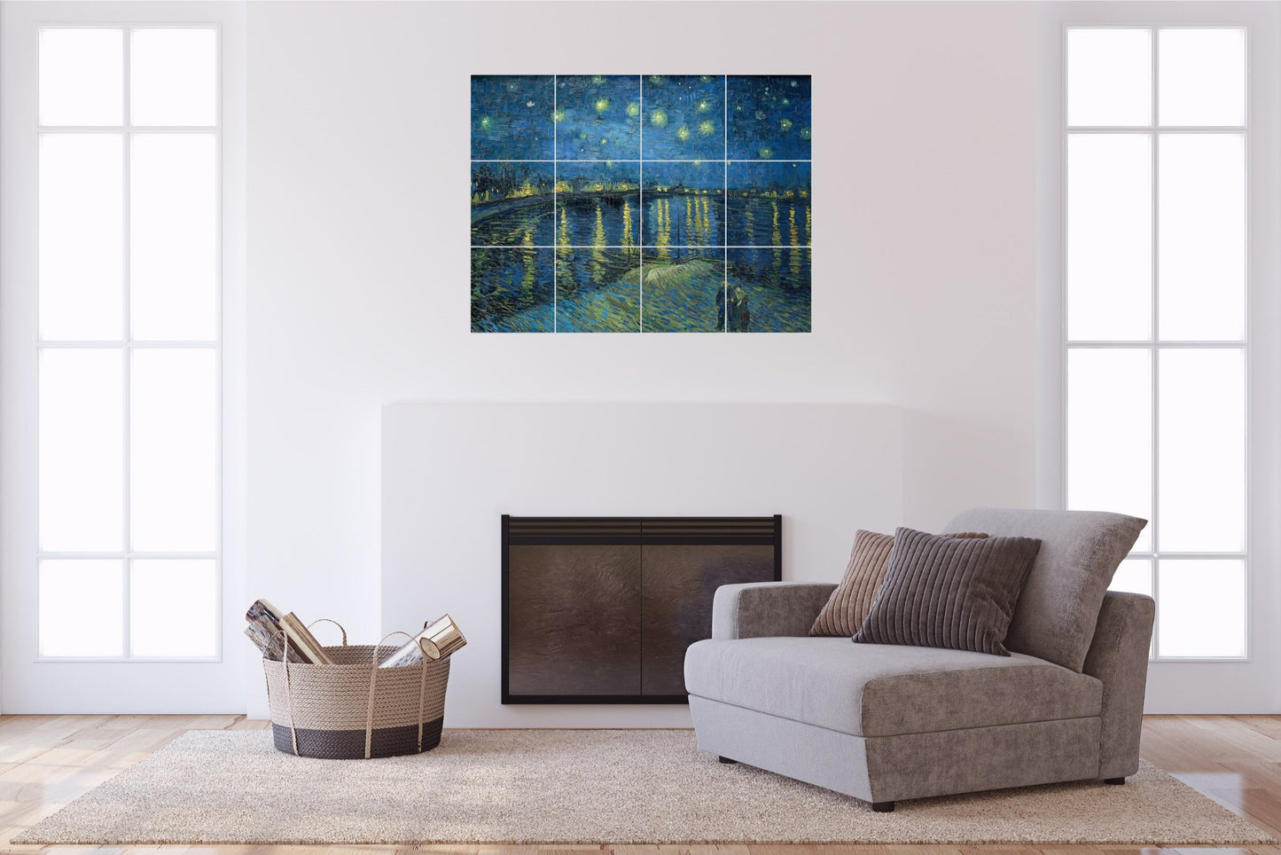 Vincent van Gogh Original Art Murals - Starry Night Over the Rhône (1888)