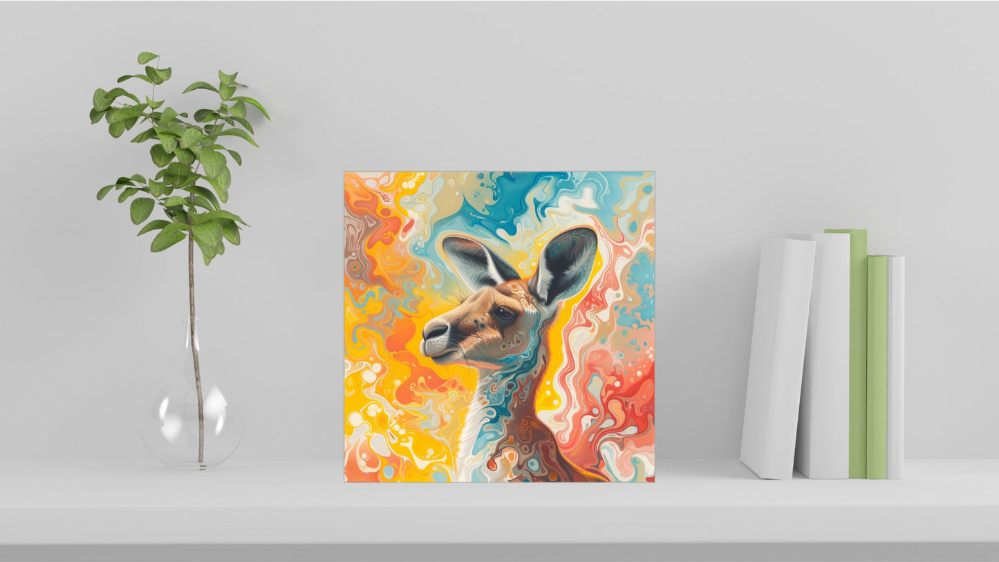 Animal Marbling Portrait Series (Vivid Colour) - Kangaroo