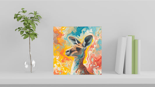 Animal Marbling Portrait Series (Vivid Colour) - Kangaroo