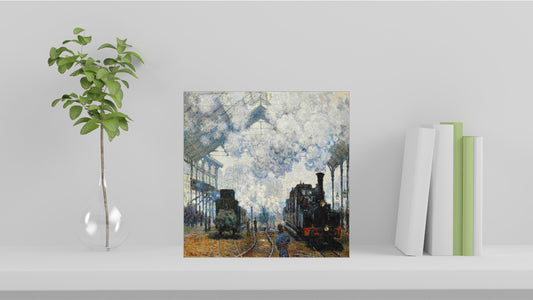Claude Monet Display Tiles - Arrival of the Normandy Train (1877)