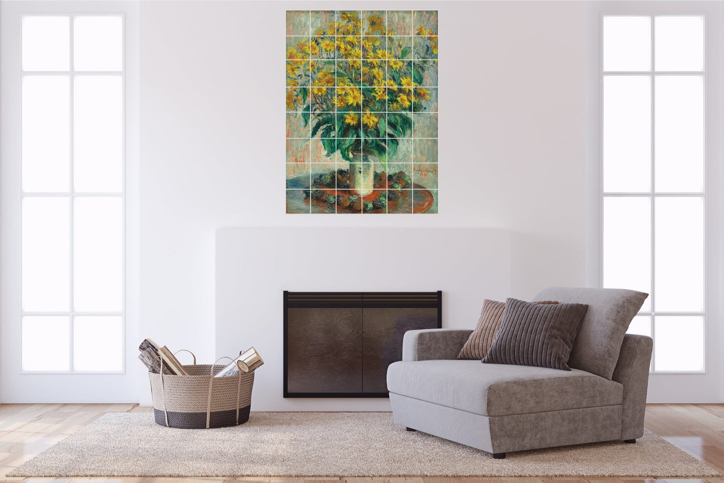 Claude Monet Original Art Murals - Bouquet of Sunflowers (1881)