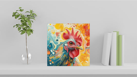 Animal Marbling Portrait Series (Vivid Colour) - Chicken