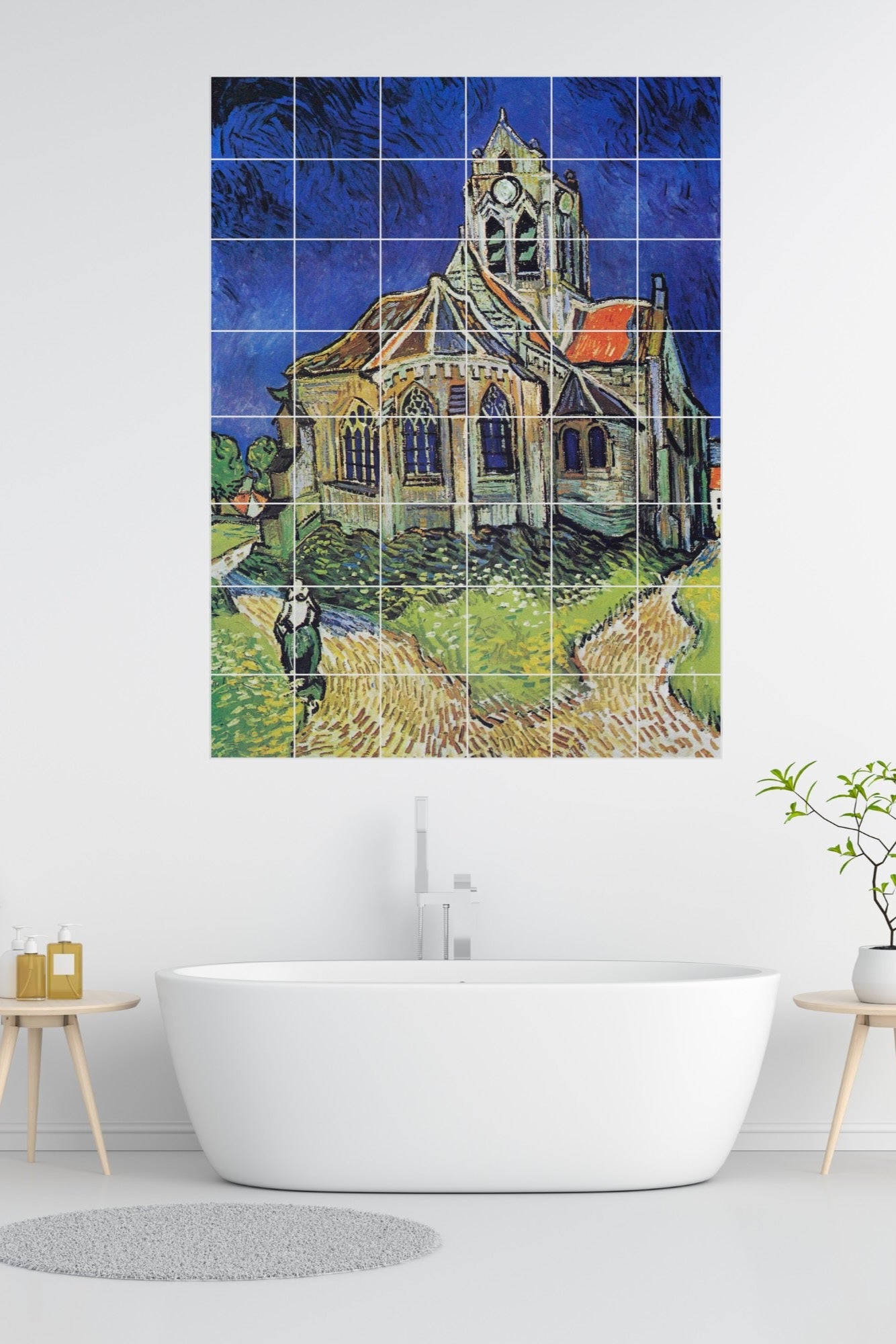 Vincent van Gogh Original Art Murals - The Church at Auvers (1890)
