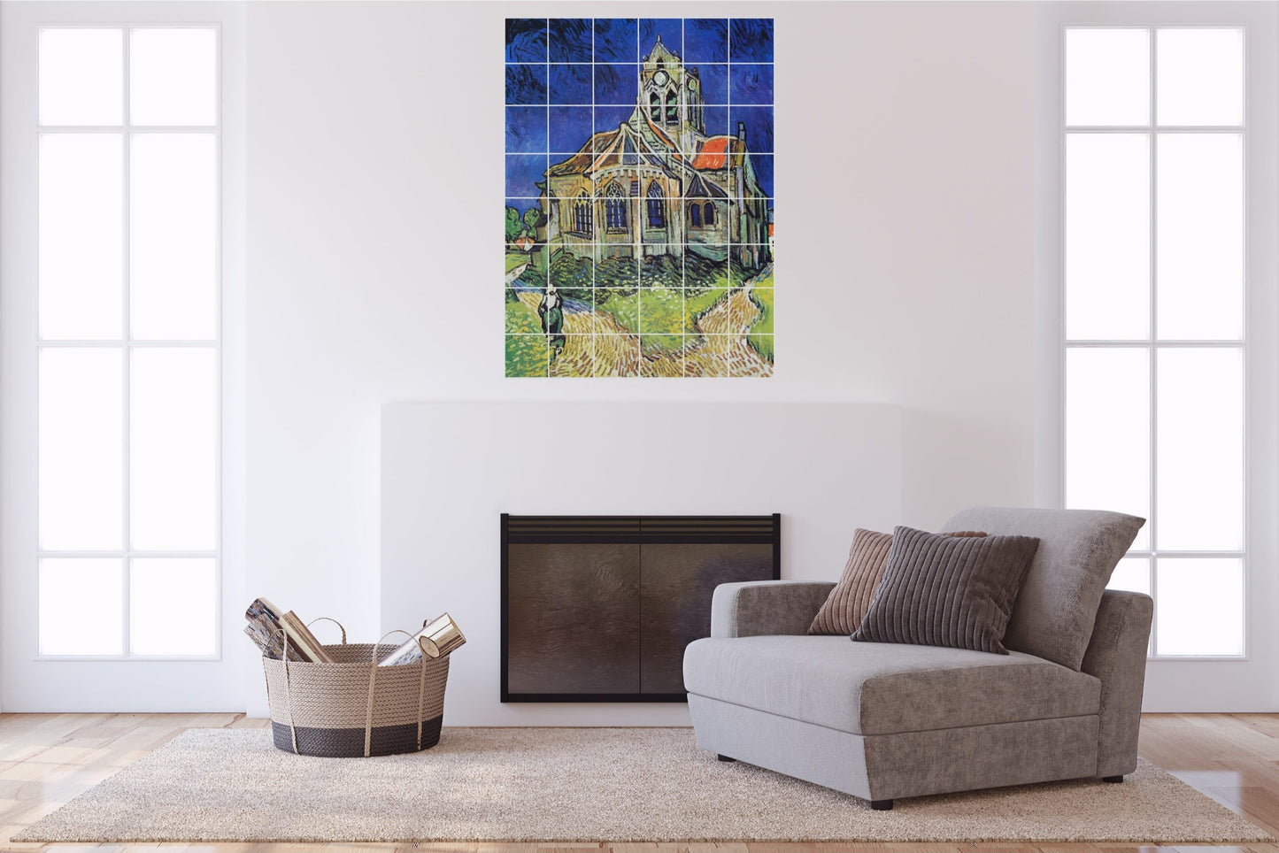 Vincent van Gogh Original Art Murals - The Church at Auvers (1890)