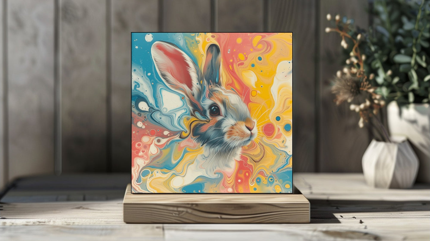 Animal Marbling Portrait Series (Vivid Colour) - Bunny