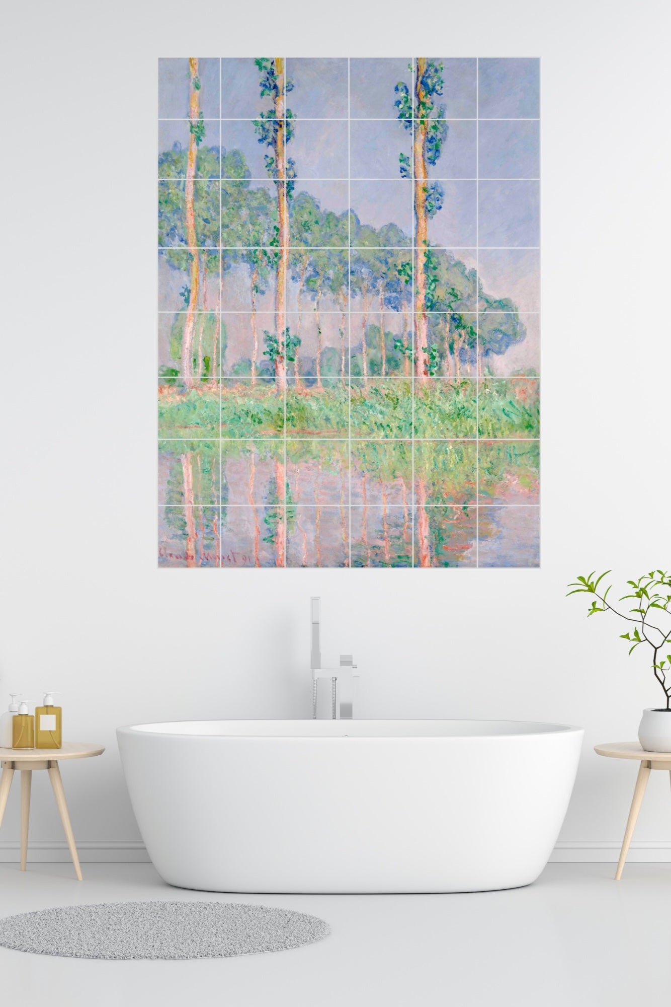 Claude Monet Original Art Murals - Poplars, Pink Effect (1891)