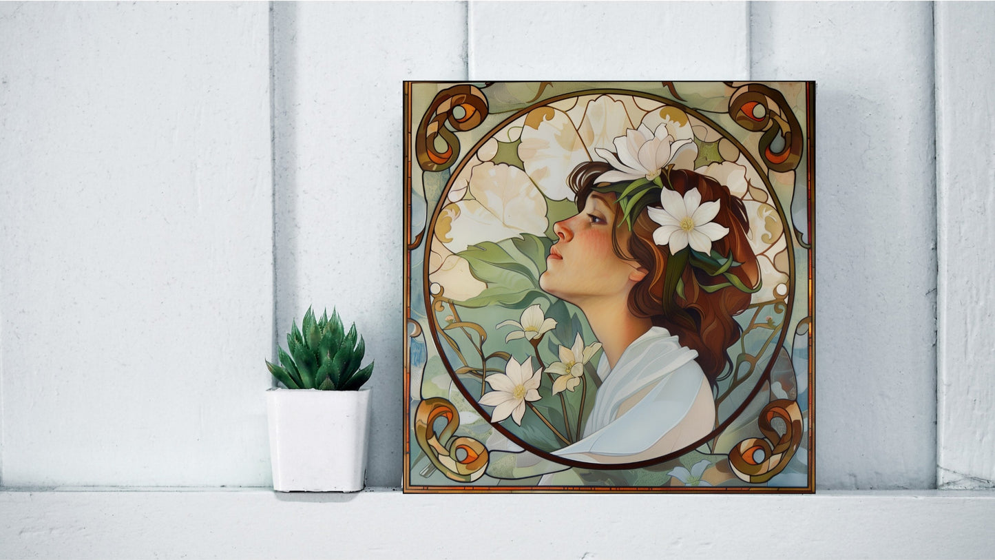 Native Australian Flora Series - Flannel Flower (Alphonse Mucha Tribute)