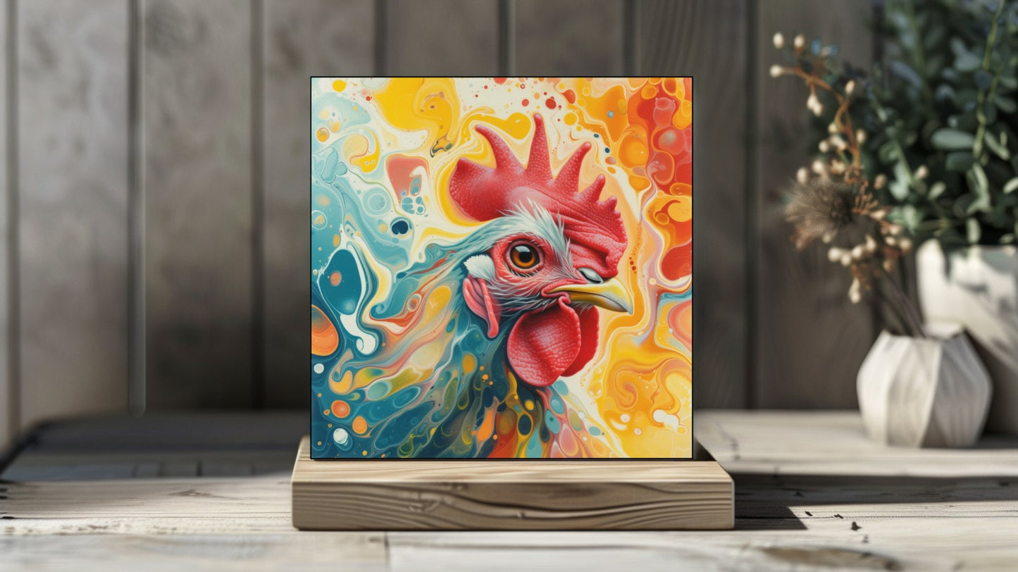 Animal Marbling Portrait Series (Vivid Colour) - Chicken