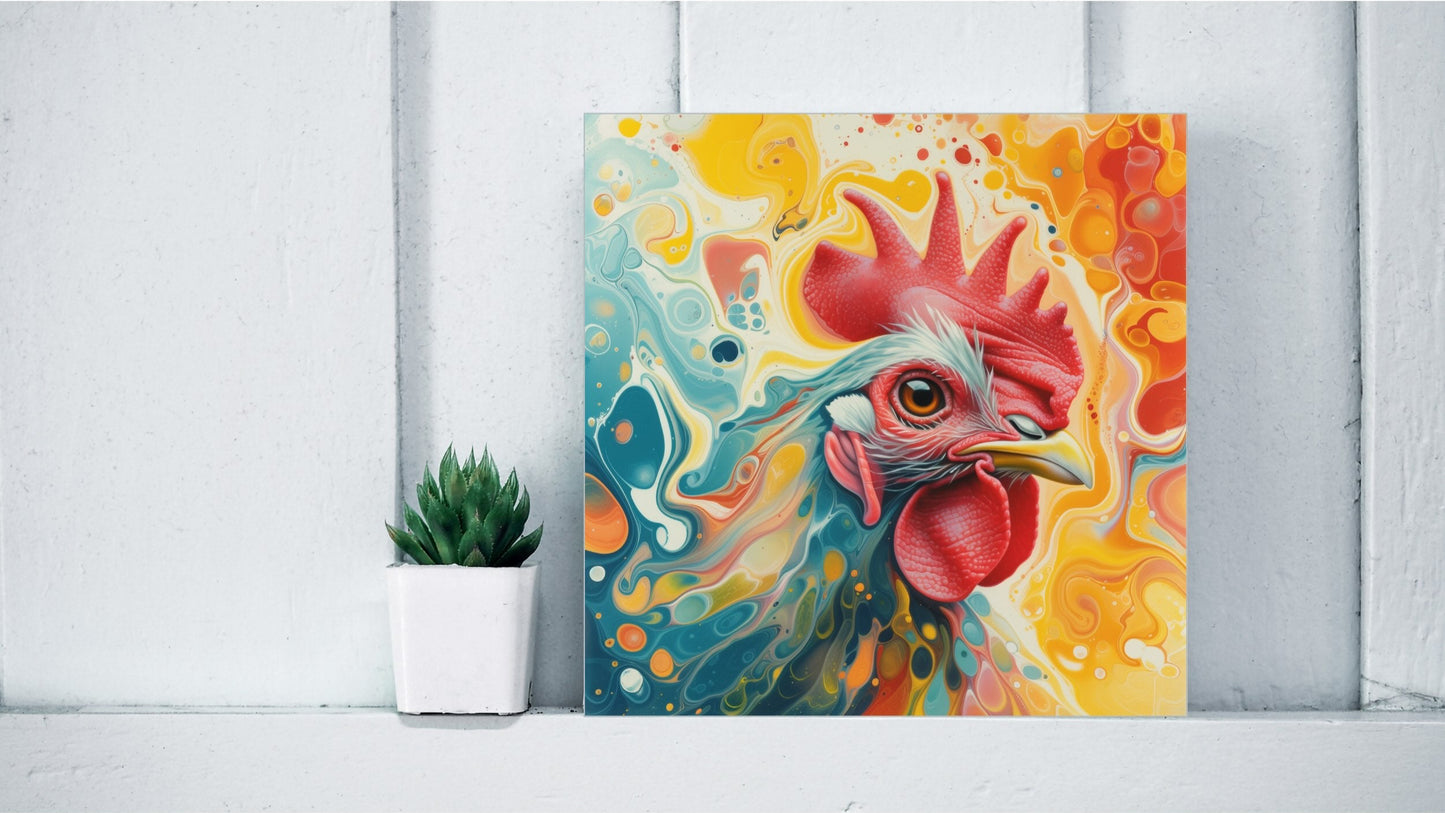 Animal Marbling Portrait Series (Vivid Colour) - Chicken