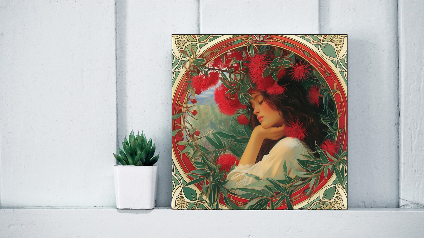 Native Australian Flora Series - Bottlebrush (Alphonse Mucha Tribute)