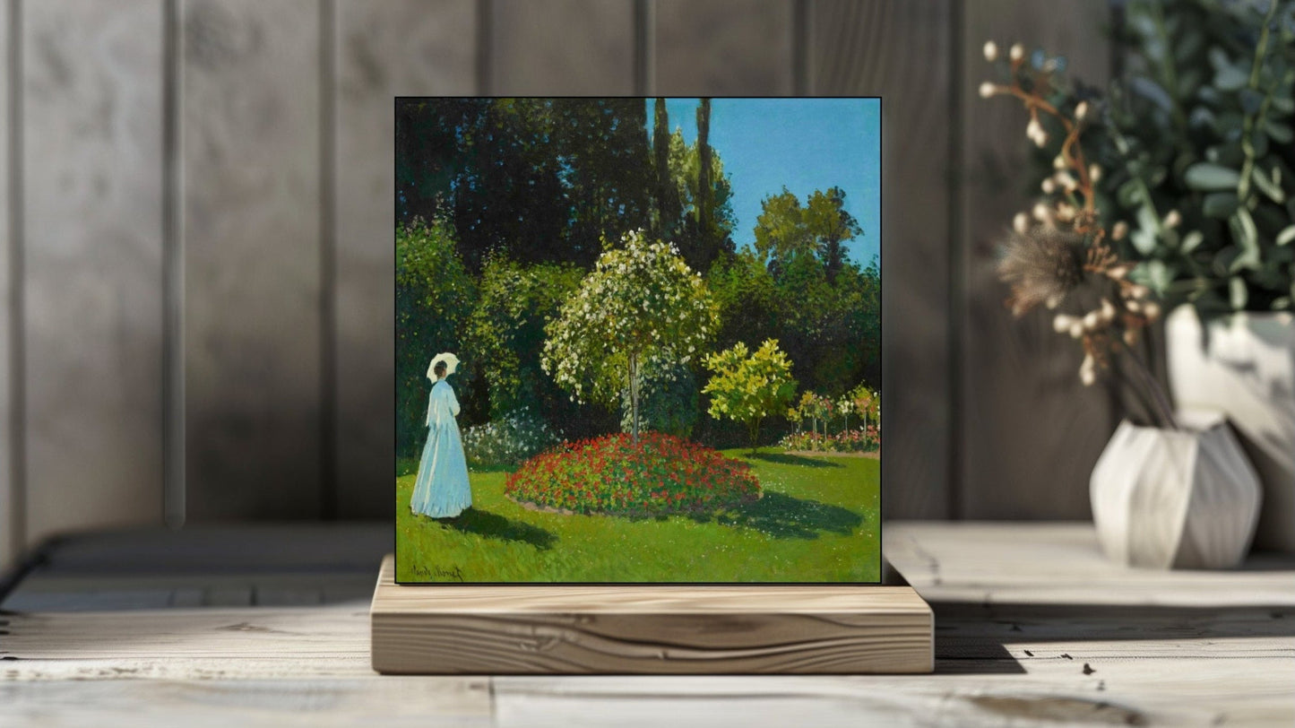 Claude Monet Display Tiles - Lady in the Garden (1867)
