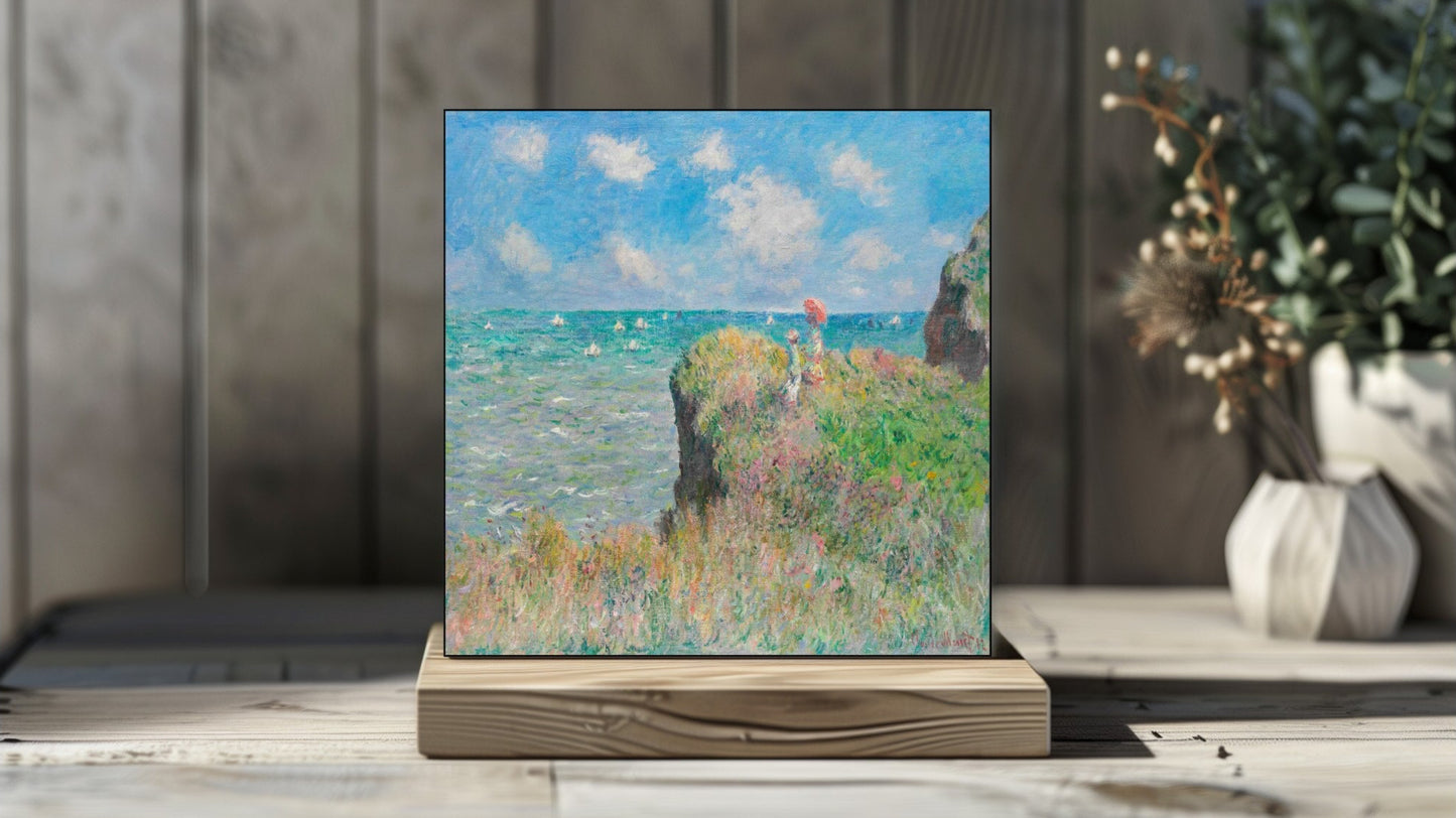 Claude Monet Display Tiles - Cliff Walk at Pourville (1882)