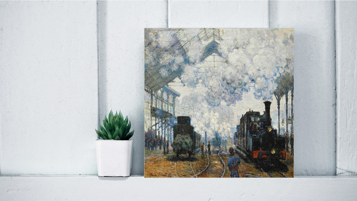 Claude Monet Display Tiles - Arrival of the Normandy Train (1877)