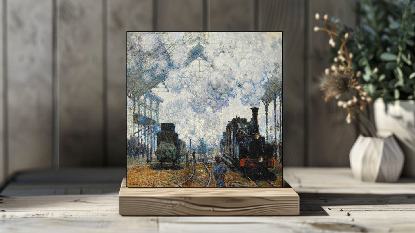 Claude Monet Display Tiles - Arrival of the Normandy Train (1877)