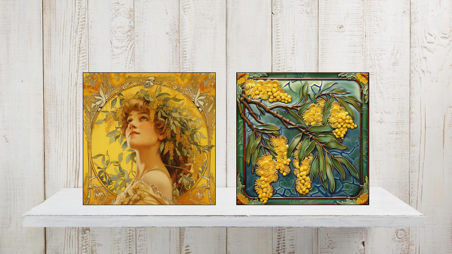 Native Australian Flora Series - Golden Wattle (Set of 2)