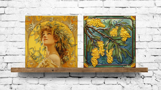 Native Australian Flora Series - Golden Wattle (Set of 2)