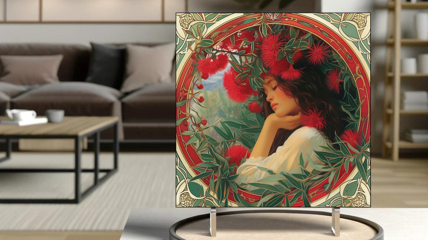 Native Australian Flora Series - Bottlebrush (Alphonse Mucha Tribute)