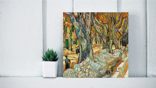 Vincent van Gogh Display Tiles - The Large Plane Trees (Road Menders at Saint-Rémy) (1889)