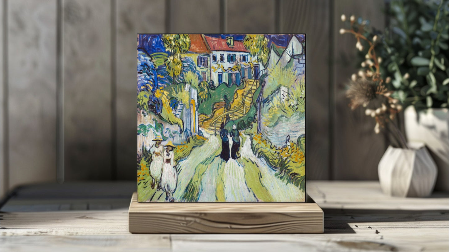 Vincent van Gogh Display Tiles - Stairway at Auvers (1890)