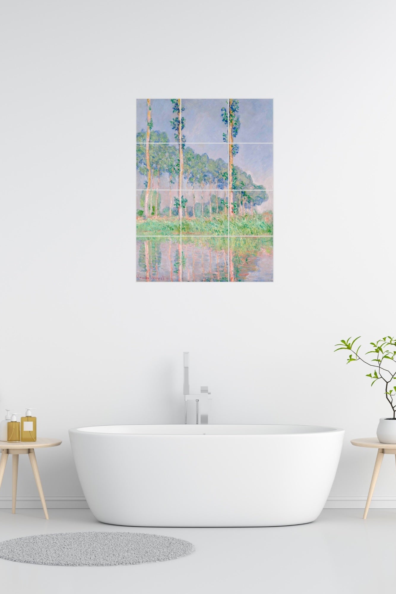 Claude Monet Original Art Murals - Poplars, Pink Effect (1891)